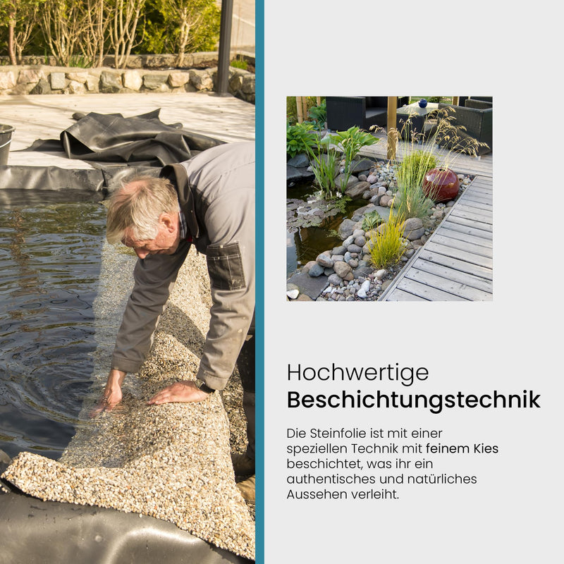 TeichVision Steinfolie für Teichrand, Teichufer und Bachlauf - Teichbedarf24