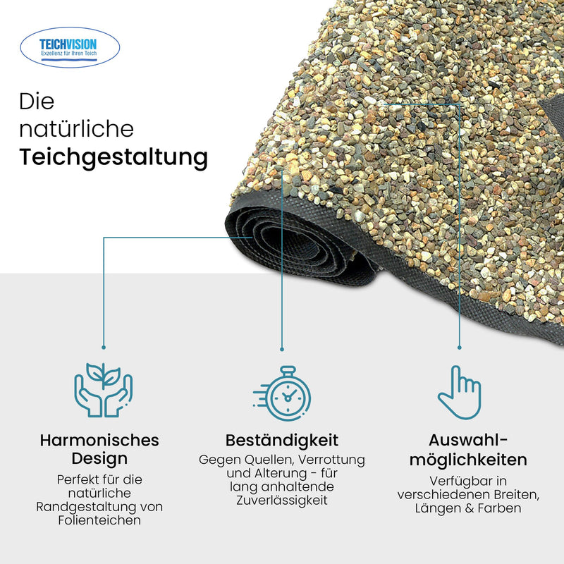 TeichVision Steinfolie für Teichrand, Teichufer und Bachlauf - Teichbedarf24
