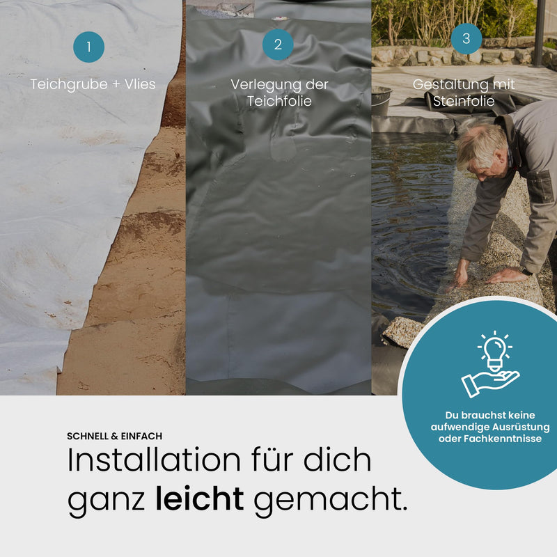TeichVision Steinfolie für Teichrand, Teichufer und Bachlauf - Teichbedarf24