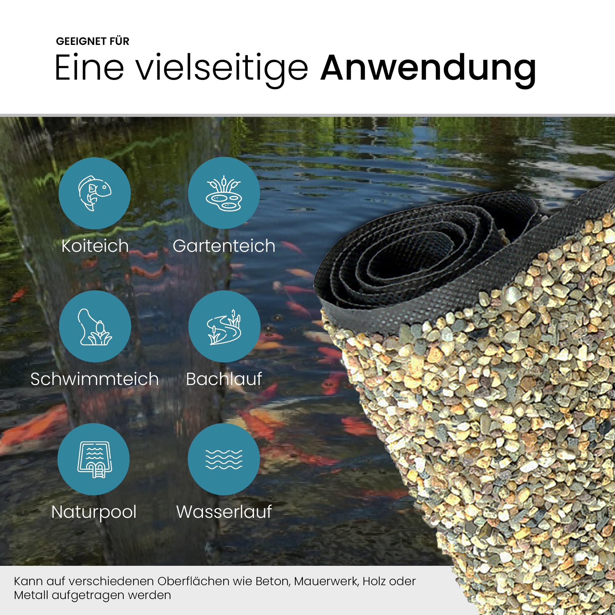 TeichVision Steinfolie für Teichrand, Teichufer und Bachlauf - Teichbedarf24