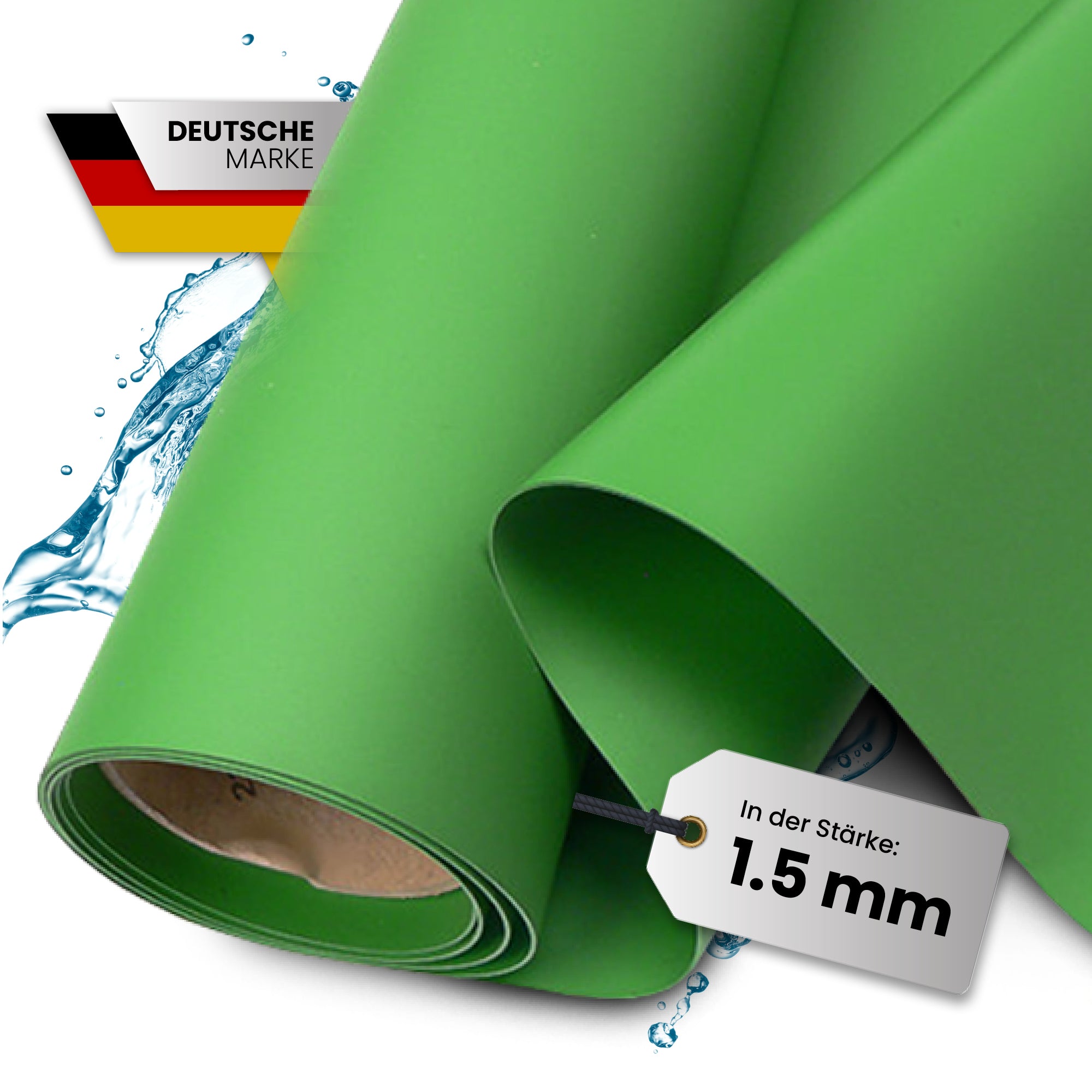 Amarell und Fleischhauer PVC-Teichfolie 1,5 mm Maigrün, flexible und langlebige Teichfolie für Gartenteiche, Nahaufnahme