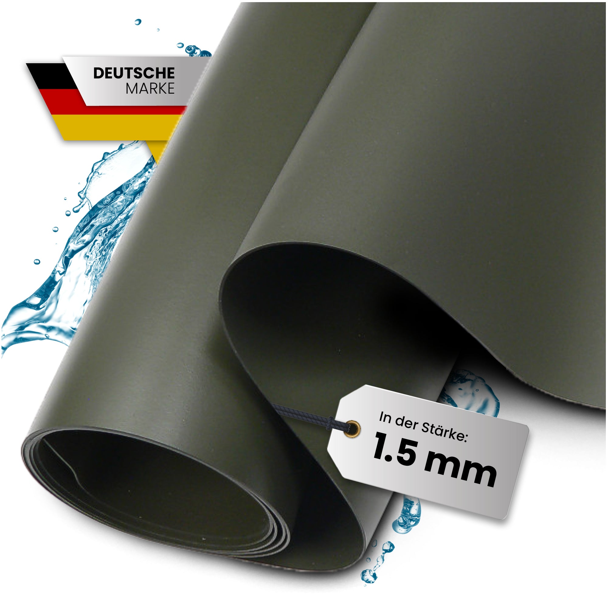 TeichVision® PVC Teichfolie 1,5 mm - Oliv - Teichbedarf24