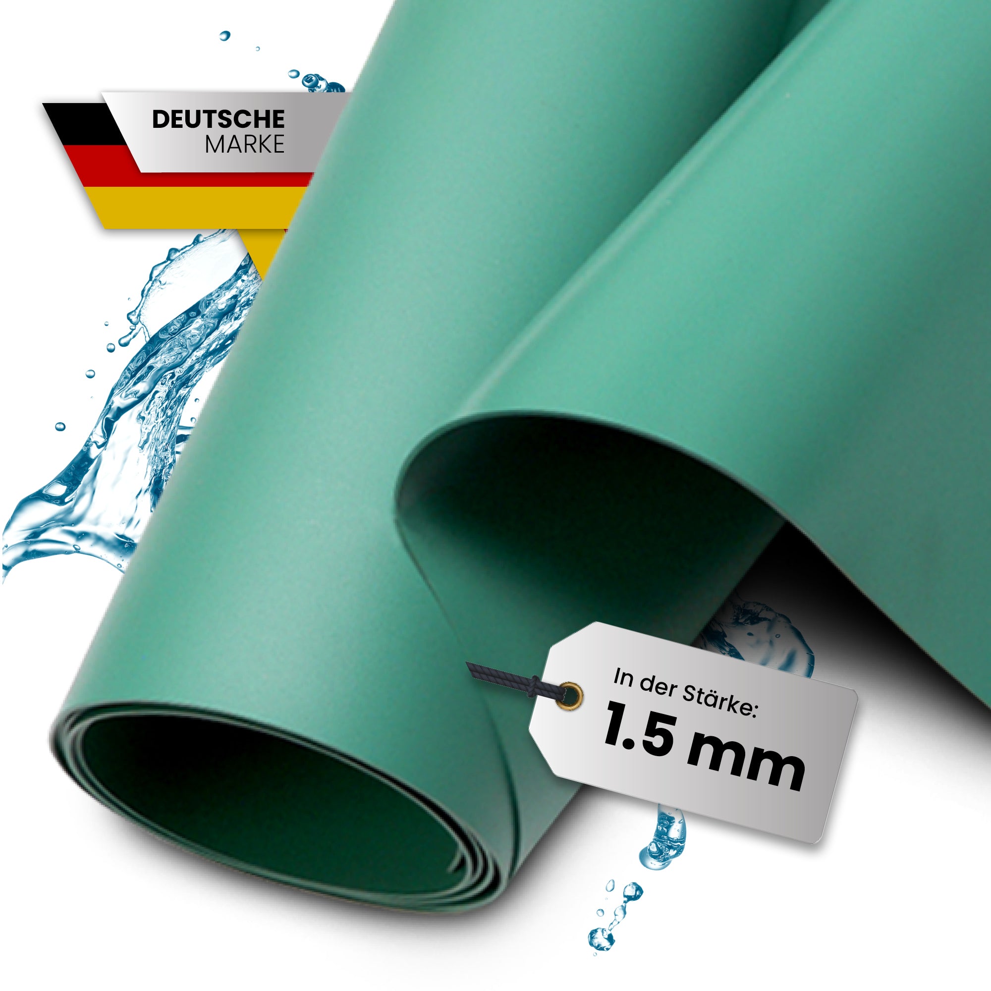 TeichVision® PVC Teichfolie 1,5 mm - Patinagrün - Teichbedarf24