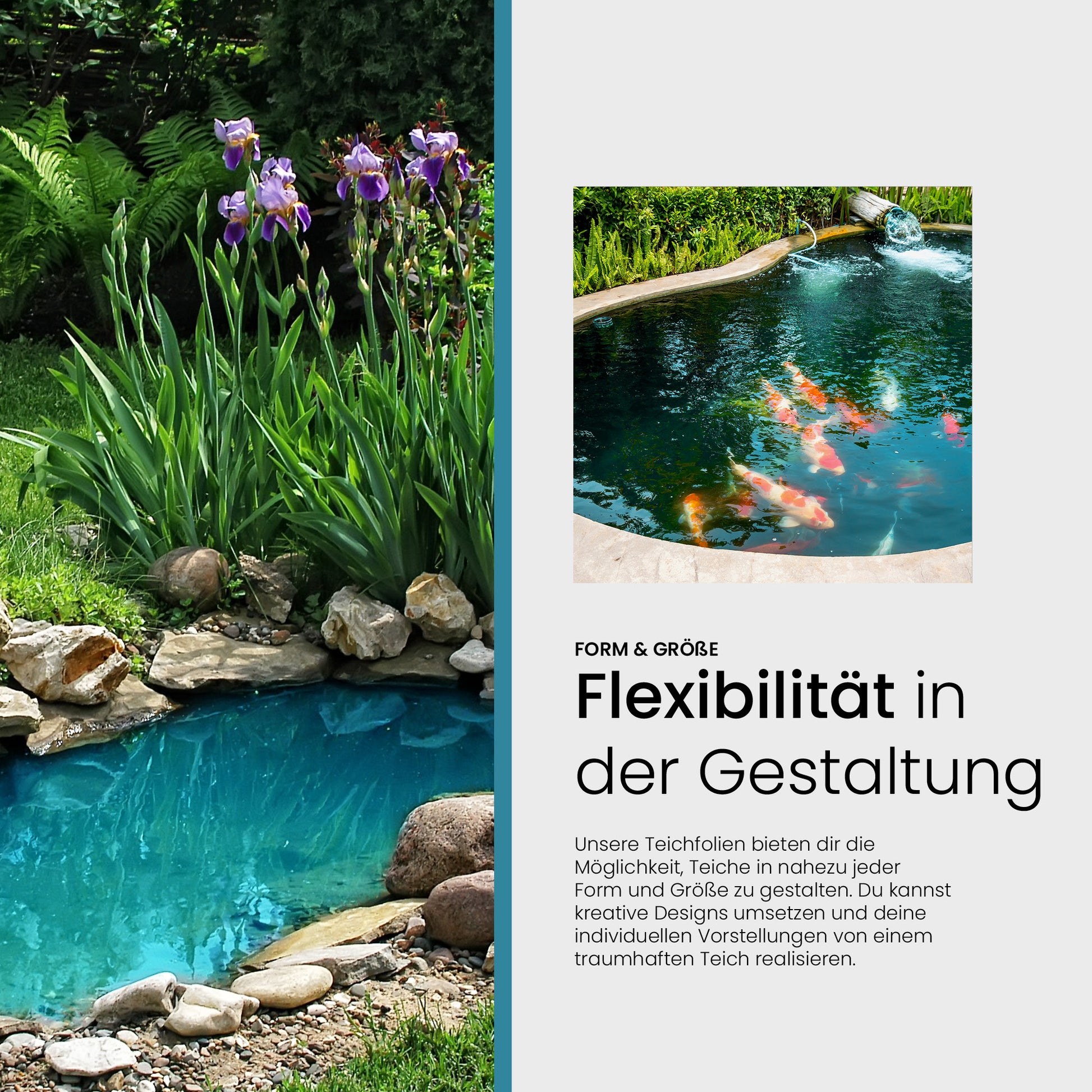 TeichVision® PVC Teichfolie 1,0 mm - Türkis - Teichbedarf24