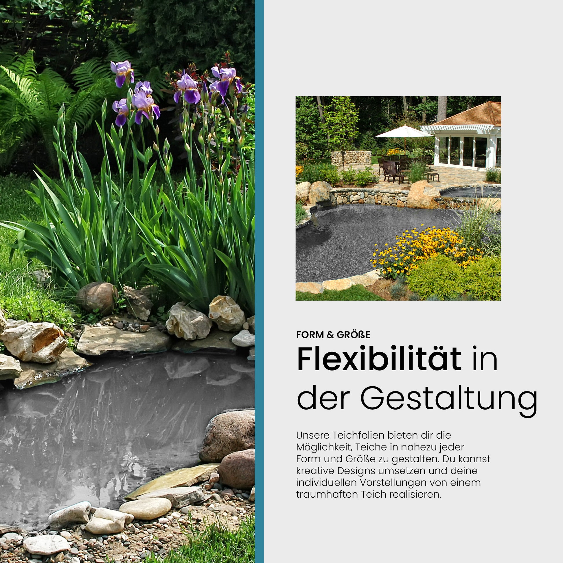 TeichVision® PVC Teichfolie 1,5 mm - Hellgrau - Teichbedarf24