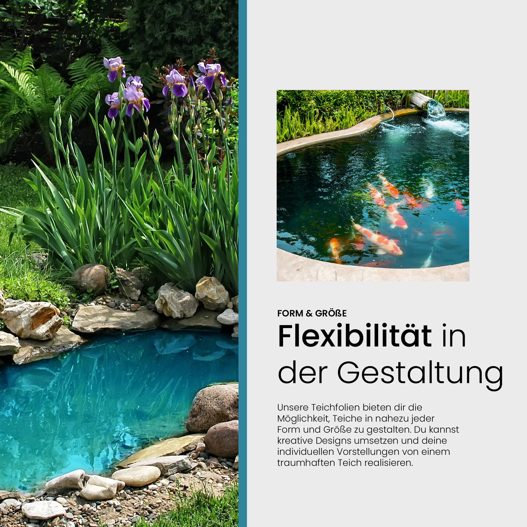 TeichVision® PVC Teichfolie 1,5 mm - Türkis - Teichbedarf24