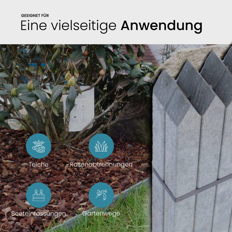 TeichVision Befestigungspfähle für Teichrandband, stabile Kunststoffpfähle zur sicheren Befestigung am Gartenteich.