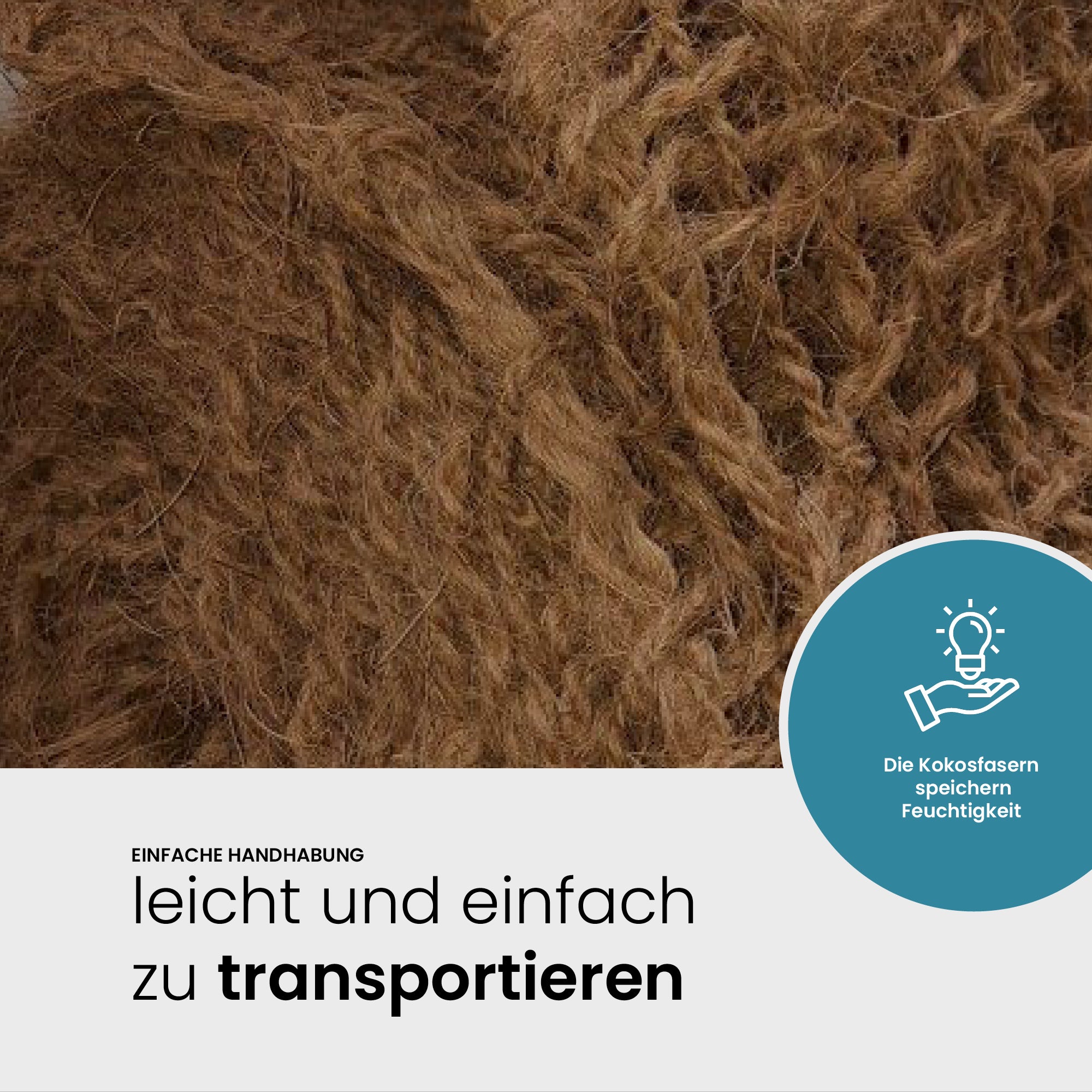 Drei TeichVision Pflanztaschen aus Kokos, ca. 100 cm breit, für Wasserpflanzen, mit natürlicher Kokosfaser-Optik.