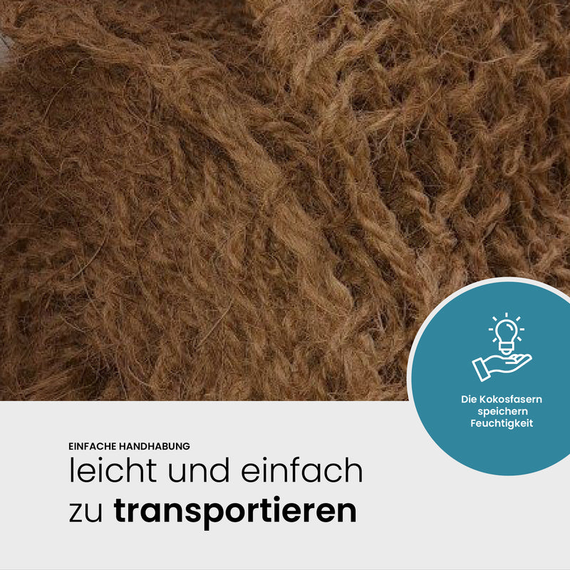 Drei TeichVision Pflanztaschen aus Kokos, ca. 100 cm breit, für Wasserpflanzen, mit natürlicher Kokosfaser-Optik.