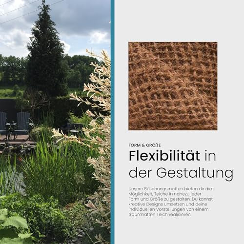 TeichVision Kokos-Böschungsmatte – 1 m Breite für Teichrand & Erosionsschutz - Teichbedarf24