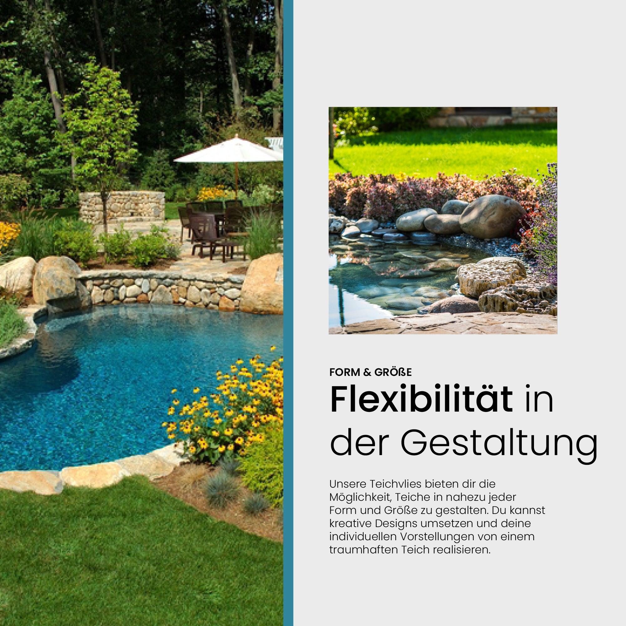 TeichVision Teichvlies, Schutzvlies Classic 500g/m² - grau - Teichbedarf24