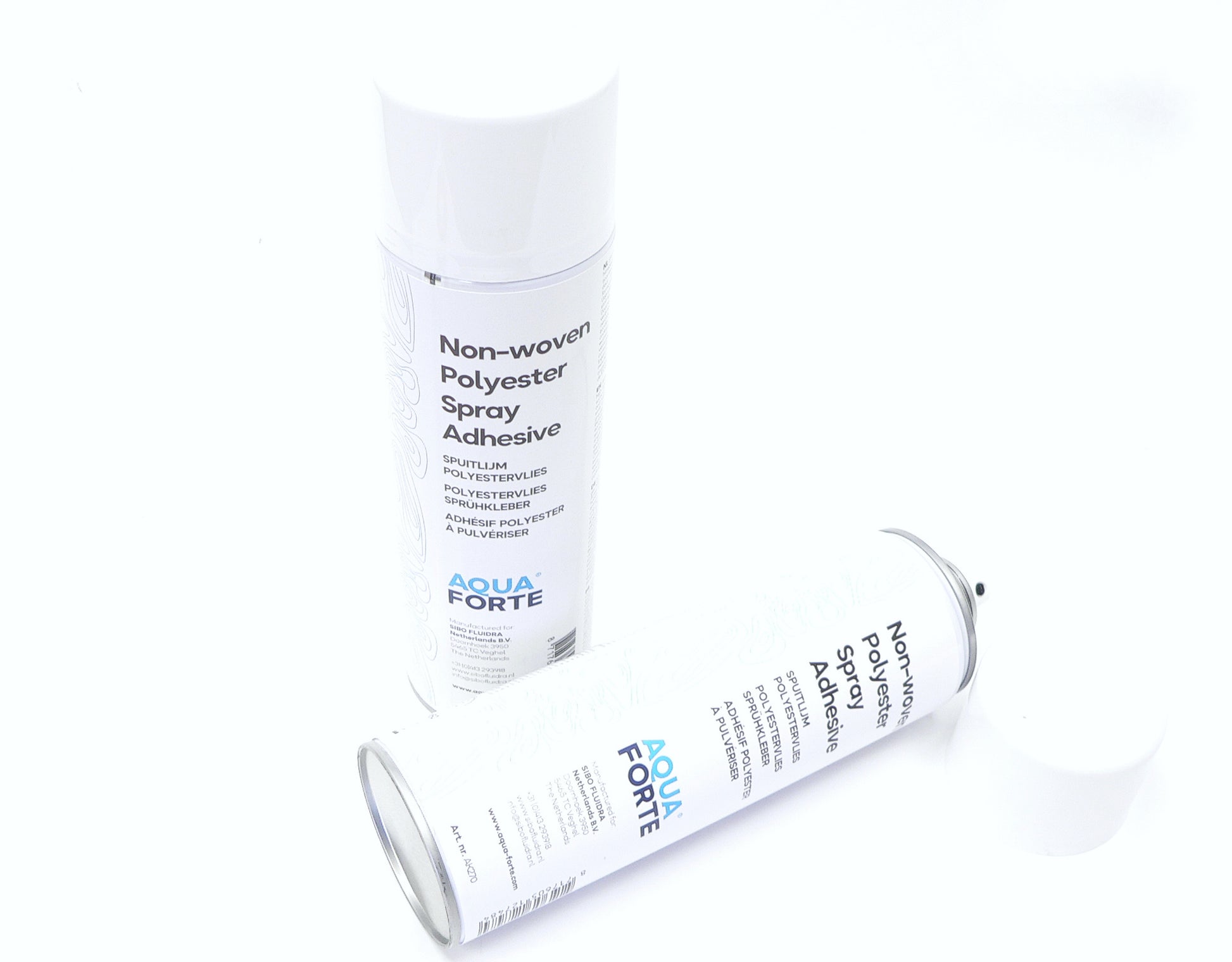 Aquaforte X45 Sprühkleber von Sibo, 500ml, für Vlies, auf der Sprühflasche für vielseitiges Kleben von Stoffen und Vlies.