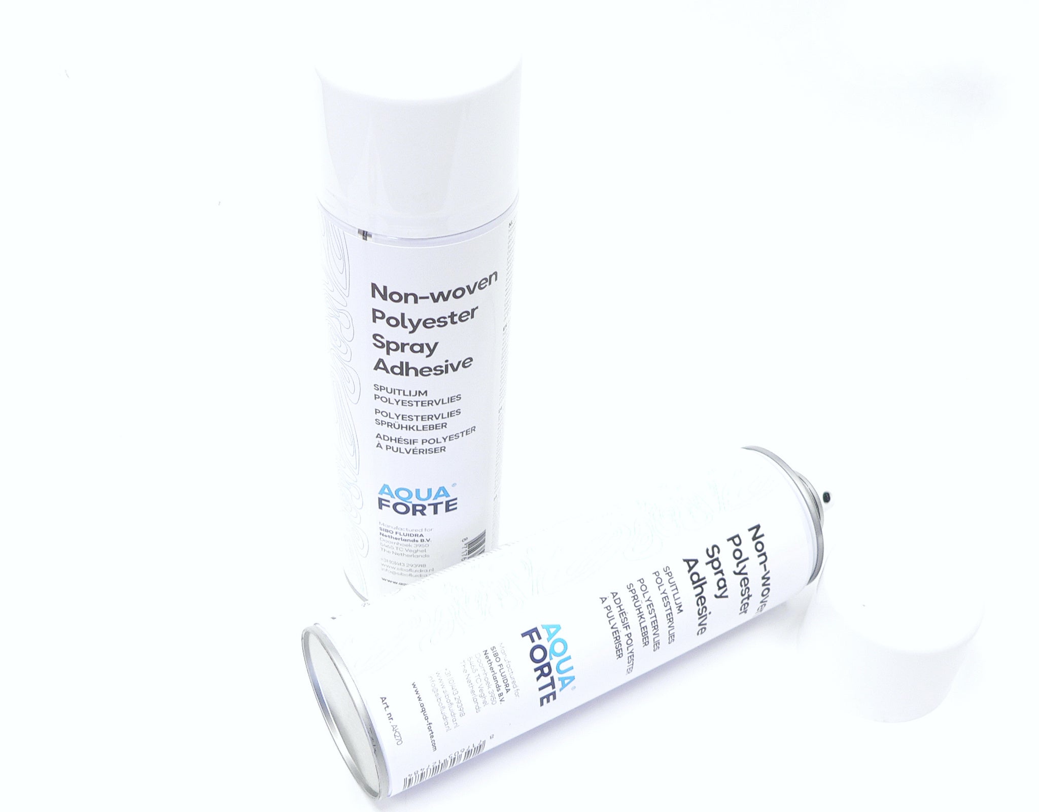 Aquaforte X45 Sprühkleber von Sibo, 500ml, für Vlies, auf der Sprühflasche für vielseitiges Kleben von Stoffen und Vlies.