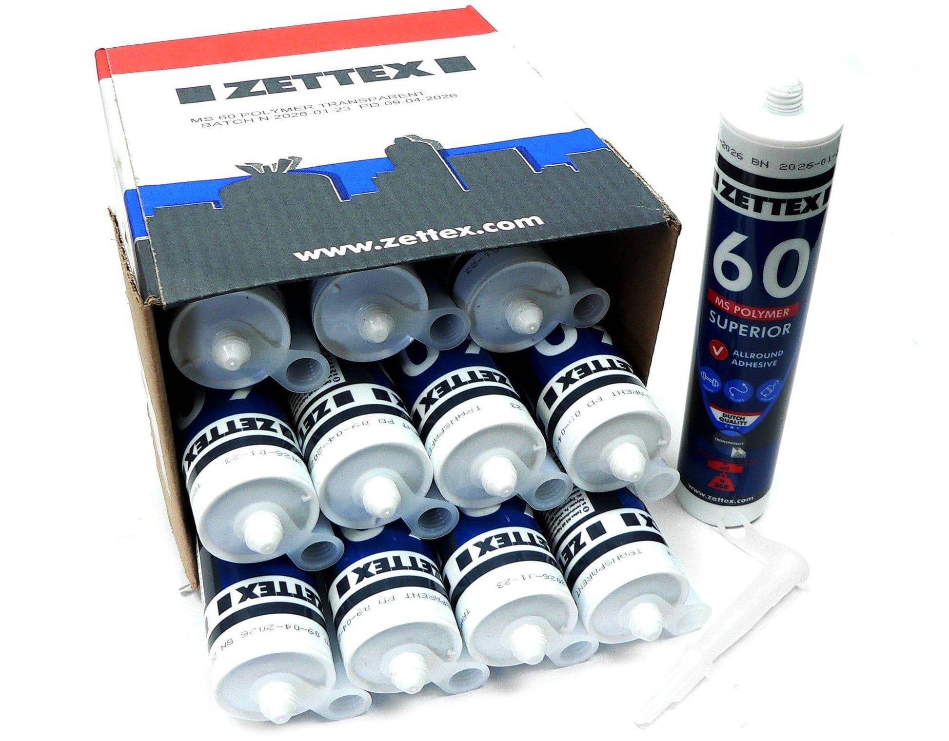 Transparenter Zettex MS60 Allzweck-Kleber und Dichtstoff in Karton, vielseitiger MS-Polymer-Kleber für verschiedene Anwendungen