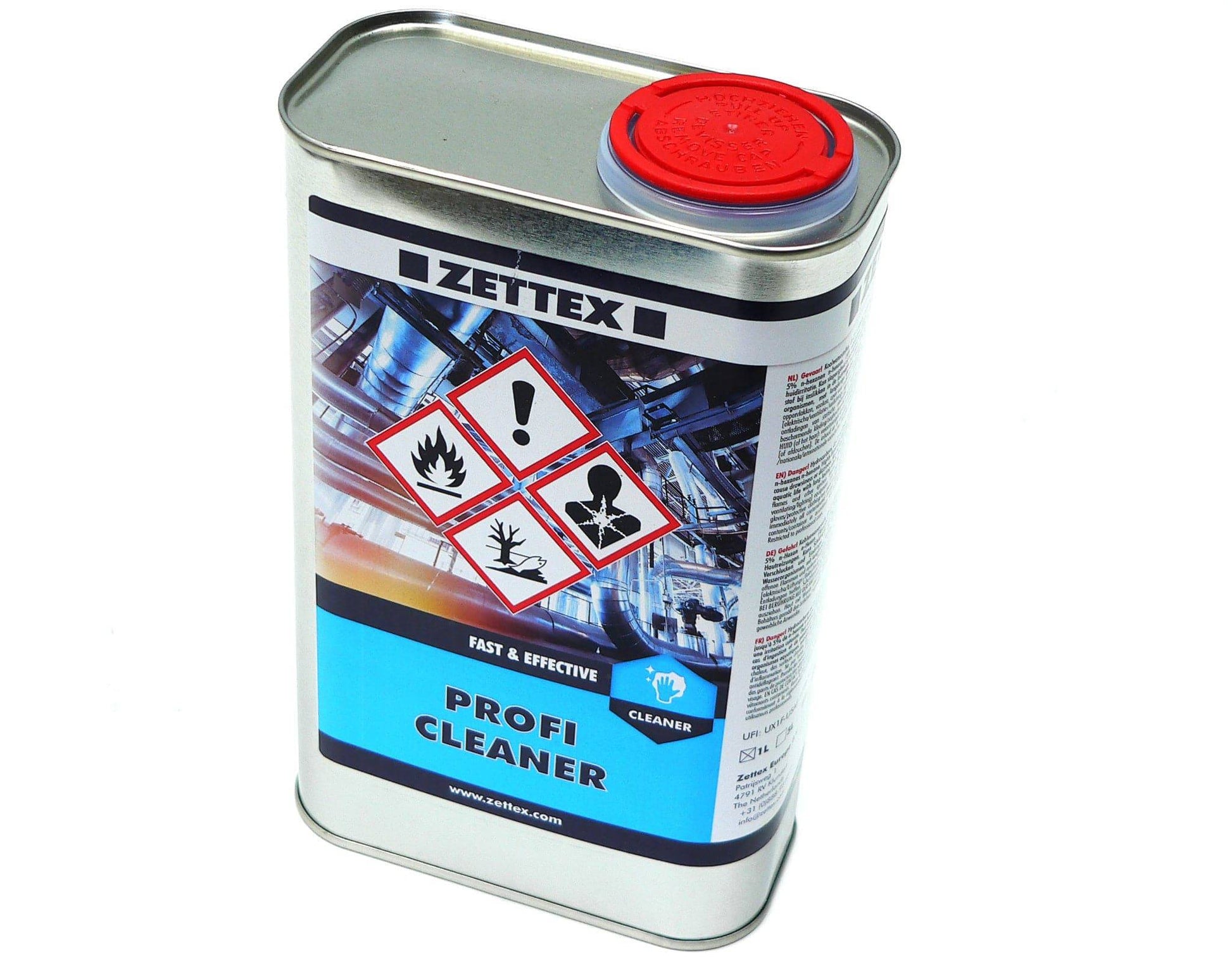 Zettex Profi Reiniger & Entfetter, 1 Liter, flüssiger Reiniger zur Reinigung und Entfettung von Oberflächen, in einer weißen Flasche