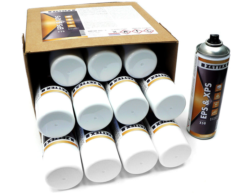 Zettex X50 Sprühkleber für Dämmstoffe, flüssiger Kleber in Kartonverpackung, ideal für Dämmstoffanwendungen