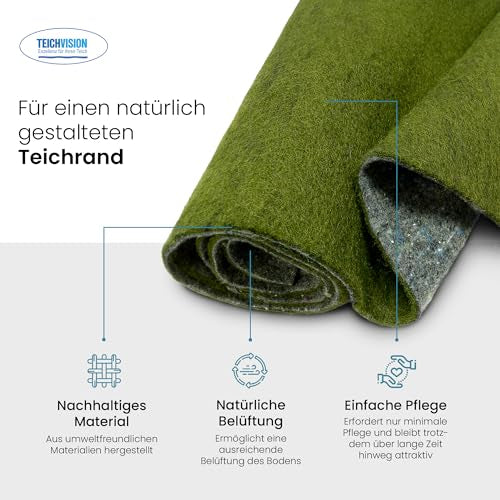 TeichVision - Grüne Ufermatte, Böschungsmatte für Teichrandgestaltung - starke Ausführung 8 mm - Teichbedarf24