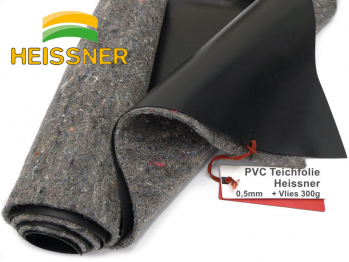 PVC Teichfolie 0,5mm schwarz Heissner inkl. Teichvlies V300