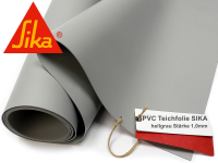 PVC Teichfolie 1mm Sika Premium hellgrau 5222 - mit Naht - Breite whlbar