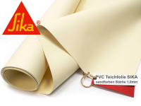 PVC Teichfolie 1mm Sika Premium beige-sandfarben 5220 - 2m Breite - Rollenabschnitt - ohne Naht