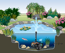 Unterwasserfilter-Teich